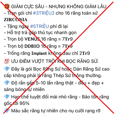 Cảnh Giác Với Những Quảng Cáo Răng Sứ Giá Rẻ